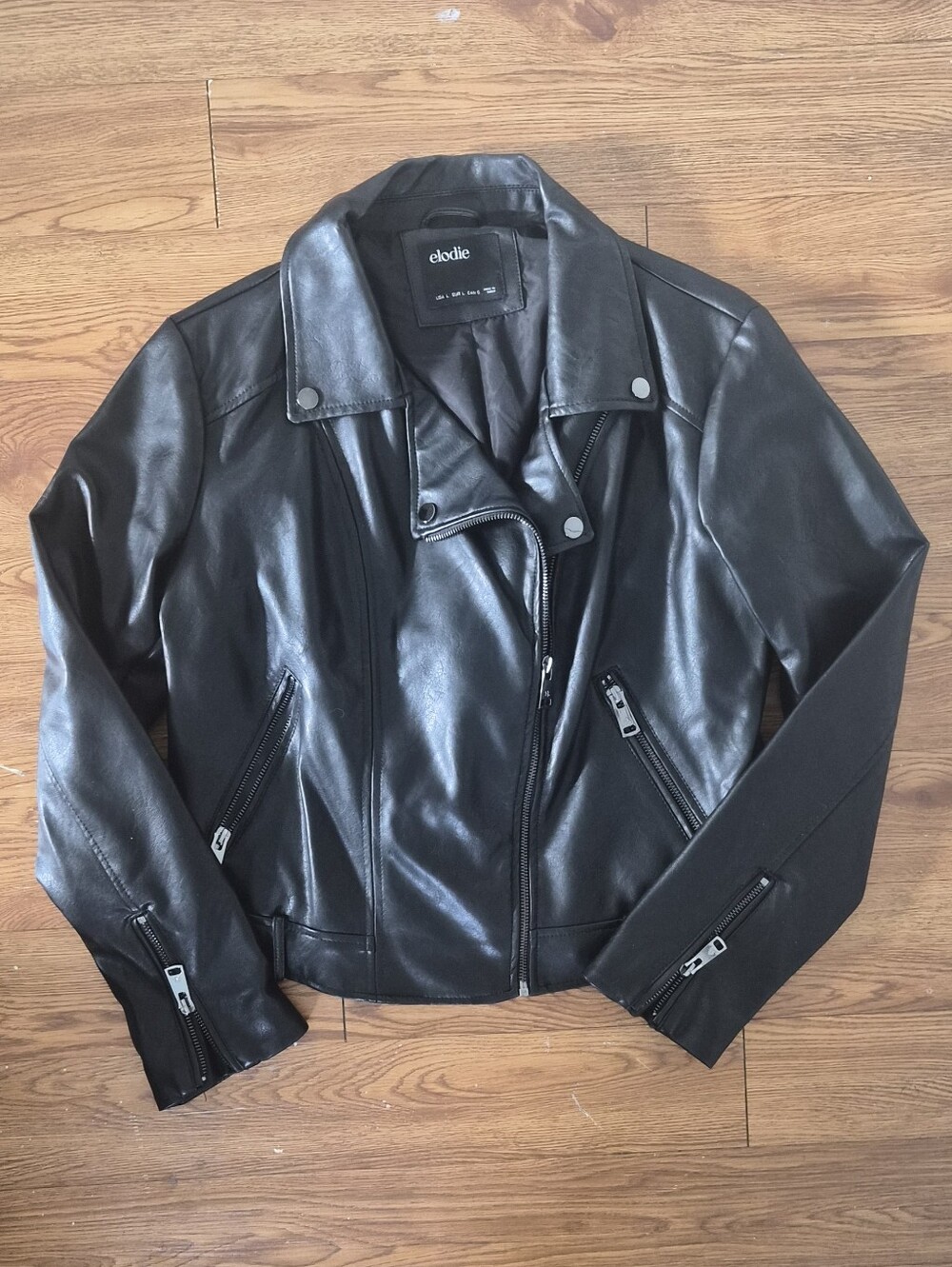 Elodie Black Faux Leather Biker Jacket